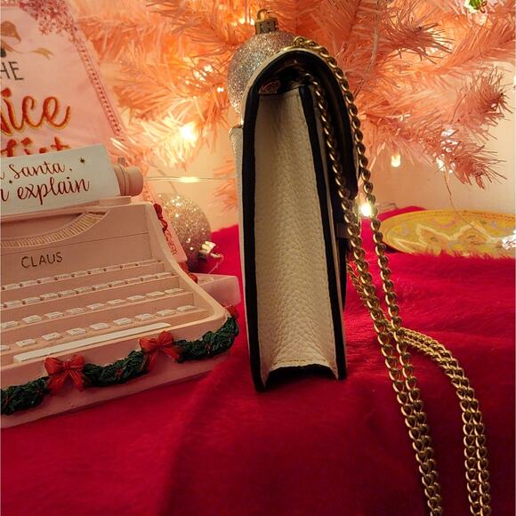 Coach 7287 Georgie Crossbody Bag Signature Canvas Chalk Gold Chain Strap Leather - Picture 11 of 12